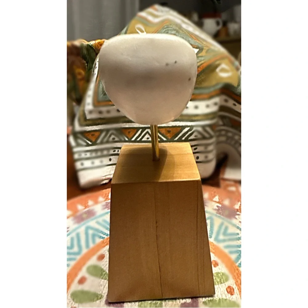 Crate&Barrel Wooden Base marble Lockhart bean sculpture
